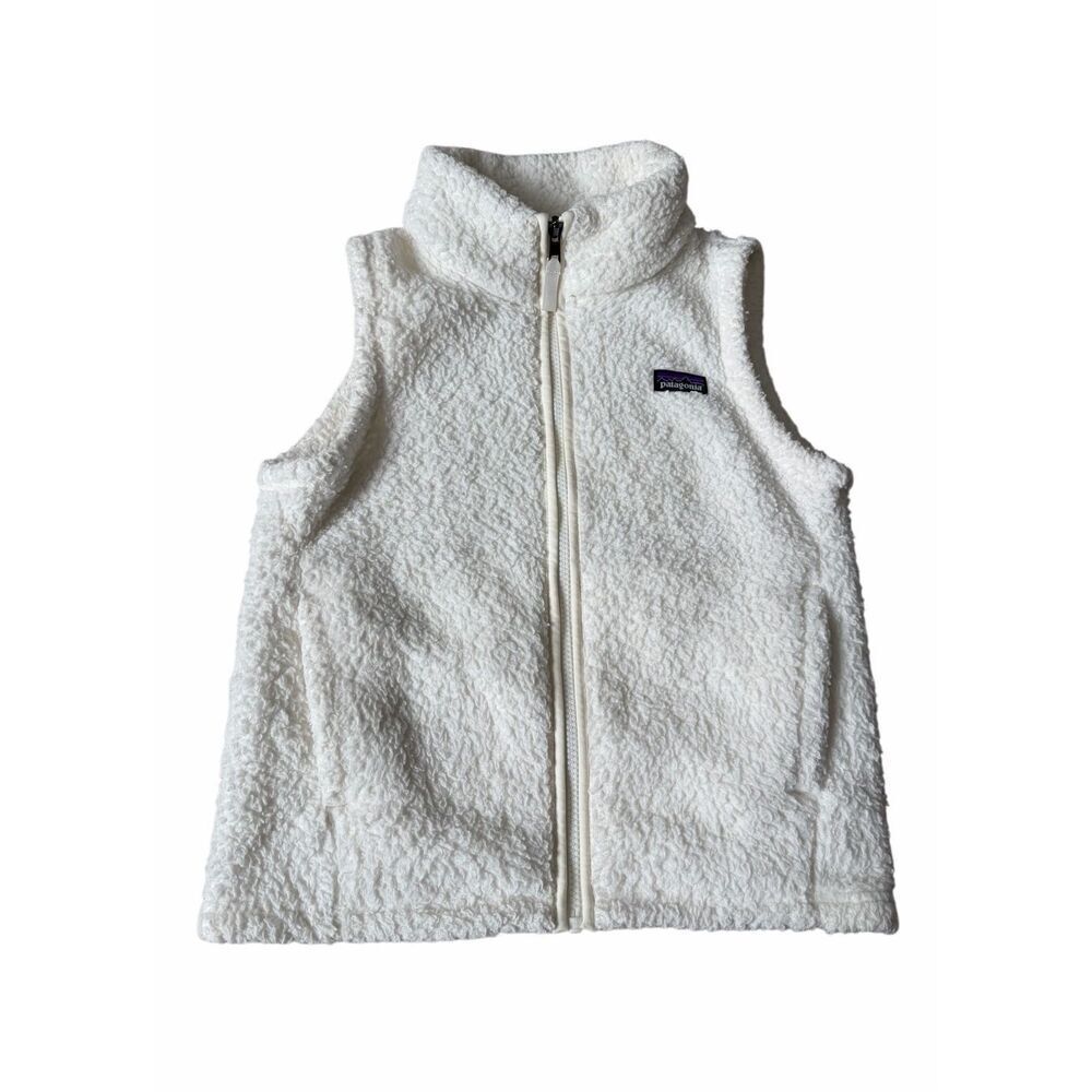 Patagonia Girls Vest Los Gatos Fleece Full Zip White Medium 10 - Picture 2 of 10